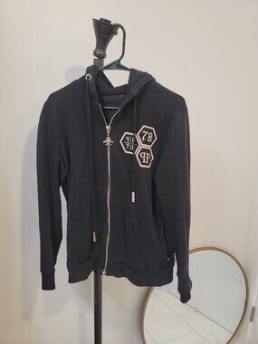 Philipp Plein Black Big Skull Swarovski Keyring Hoodie 124442598 Xxl